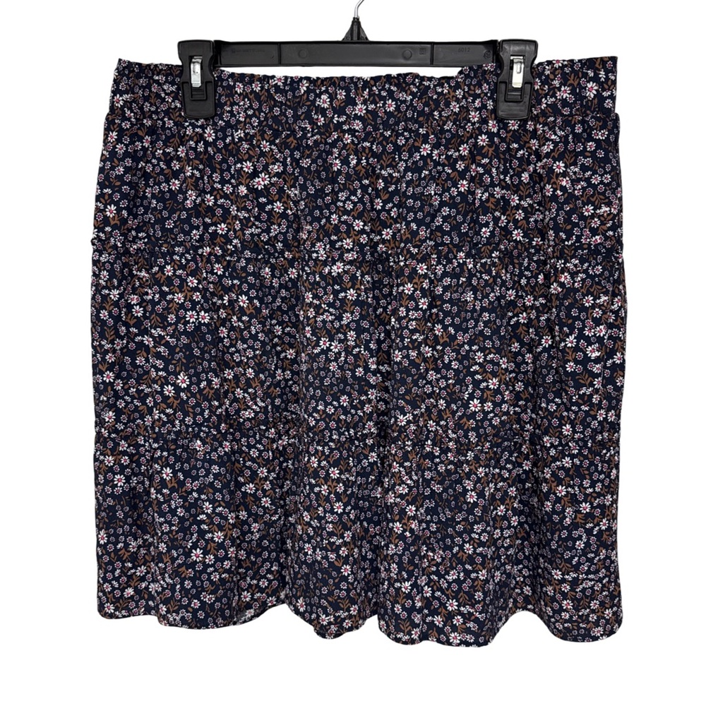 LOFT Floral Navy Mini Skirt Women’s Large NWT❗️